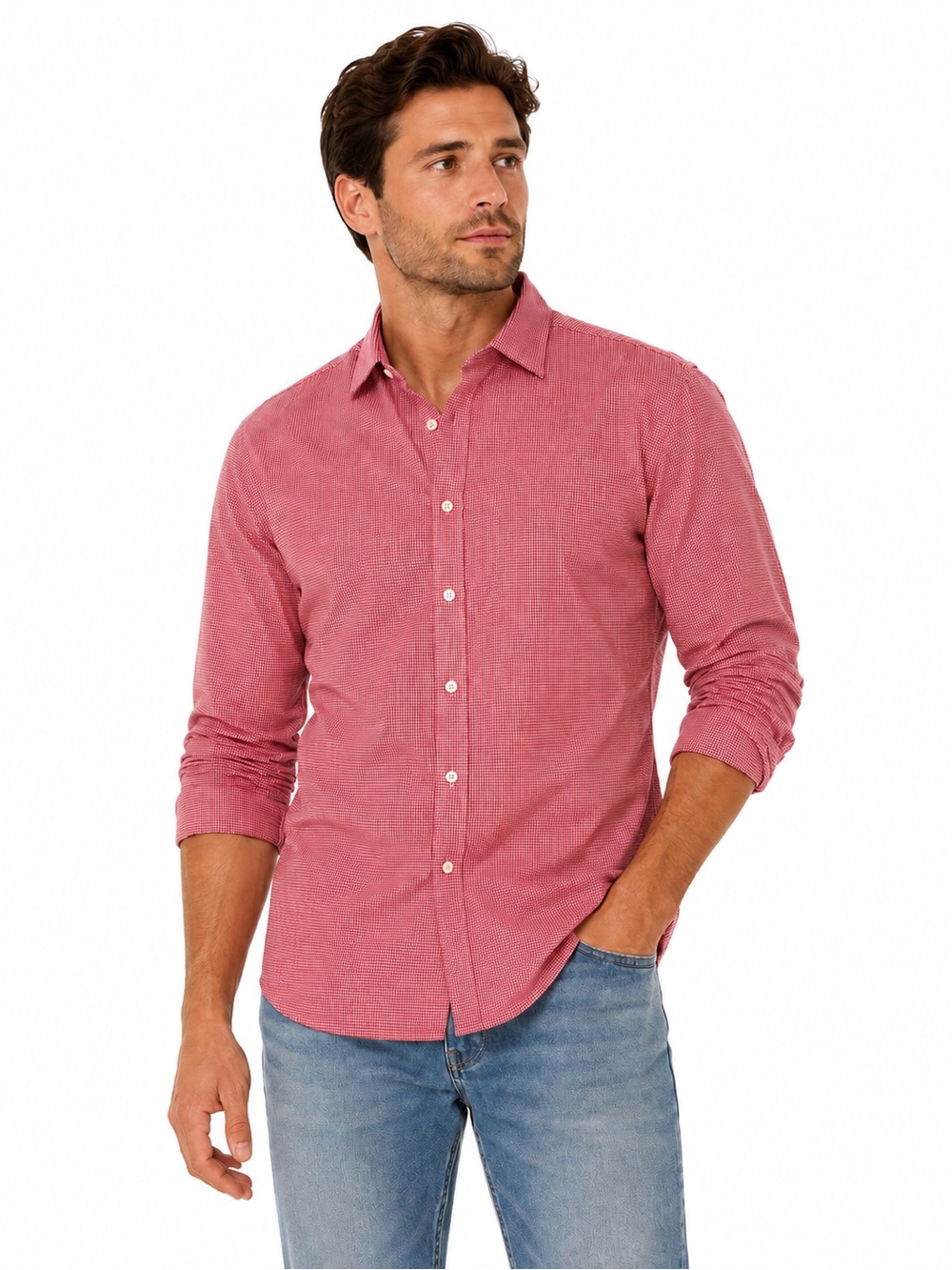 Tommy Hilfiger Men's Slim Fit Button-Down Shirt - Rose